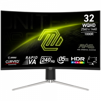 Монитор MSI MAG 325CQRXF E2 Gaming Monitor, 31.5" 240Hz, WQHD (2560x1440) 16:9, Rapid VA, 0.5ms, ...