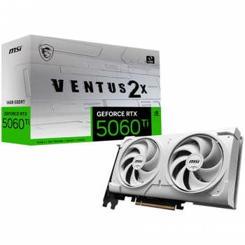 Видео карта MSI Video Card NVIDIA GeForce RTX 5060 Ti 16G VENTUS 2X WHITE PLUS, 16GB GDDR7, 128-bit...