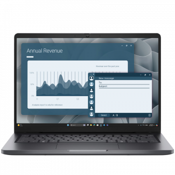 Лаптоп Dell Pro 14 (PC14255), AMD Ryzen 5 220 (6C, 12T, 22MB cache, up to 4.9GHz), 14.0"FHD+(...