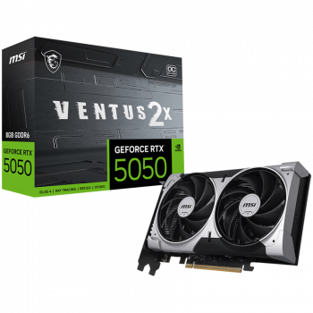 Видео карта MSI Video Card NVIDIA GeForce RTX 5050 8G VENTUS 2X OC, 8GB GDDR6, 128-bit, 2602 MHz ...