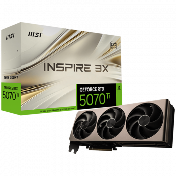 Видео карта MSI Video Card Nvidia GeForce RTX 5070 TI 16G INSPIRE 3X OC, 16GB GDDR7, 256bit, ...