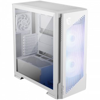 Кутия за компютър MSI MPG VELOX 300R AIRFLOW PZ WHITE, Mid-Tower, E_ATX/ATX(Back-connect supported)/...