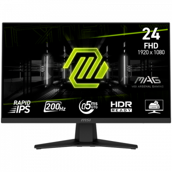 Монитор MSI MAG 244F Gaming Monitor, 23.8" 200Hz, FHD (1920x1080) 16:9, Rapid IPS Anti-glare, 0.5ms...