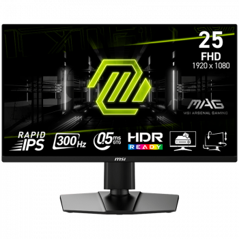 Монитор MSI MAG 255PxF, Gaming Monitor, 24.5" 300Hz, FHD (1920x1080) 16:9, Rapid IPS Anti-glare, 0....