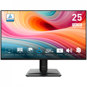 Монитор MSI PRO MP252 E2 Professional Business Monitor, 24.5" 120Hz, FHD (1920x1080) 16:9, IPS Anti-...