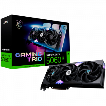Видео карта MSI Video Card NVIDIA GeForce RTX 5060 Ti 16G GAMING TRIO OC, 16GB GDDR7, 128-bit, 2662 ...