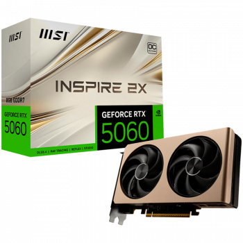 Видео карта MSI Video Card NVIDIA GeForce RTX 5060 8G INSPIRE 2X OC, 8GB GDDR7, 128-bit, 2535 MHz ...