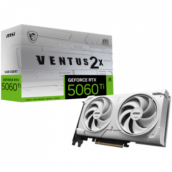 Видео карта MSI Video Card NVIDIA GeForce RTX 5060 Ti 16G VENTUS 2X OC WHITE PLUS, 16GB GDDR7, 128-...