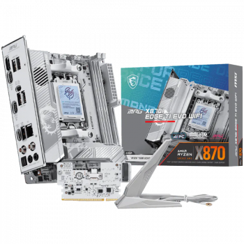 Дънна платка MSI MPG X870I EDGE TI EVO WIFI, mITX, Socket AM5, Dual Channel DDR5 10000+MHz (OC), 1x ...