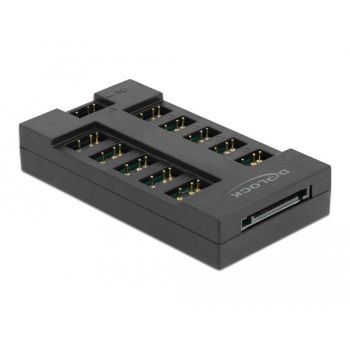 RGB хъб Delock 64128, 10 портов ARGB LEDs, Черен