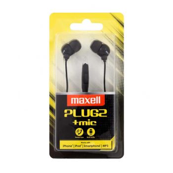 Слушалки  с микрофон MAXELL PLUGZ черна