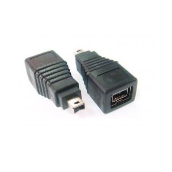FireWire IEEE 1394A adapter, 4pin plastic housing, M/M, black RoHS compliant 