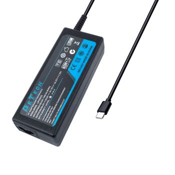 Adapter DeTech, 65W, Type-C, Black 