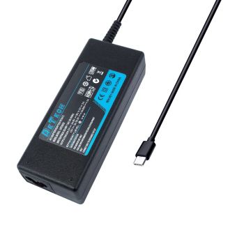 Adapter DeTech, 90W, Type-C, Black 