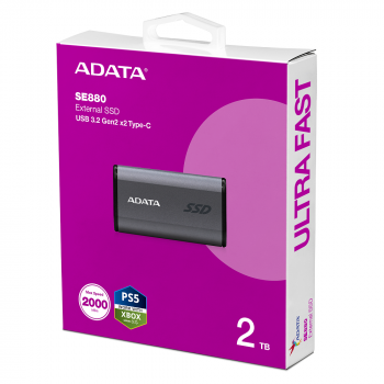 Външен SSD ADATA EXT SSD SE880 2T GRAY