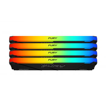 Памет Kingston FURY Beast Black RGB 64GB(4x16GB) DDR4 3200MHz CL16 2Rx8 KF432C16BB12AK4/64