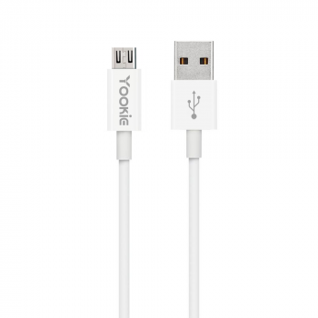 Кабел за данни Yookie CB1, Micro USB, 3.0m, Бял 