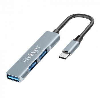 USB хъб Earldom ET-HUB10, Type-C, 3 Порта, USB 3.0, Сив 