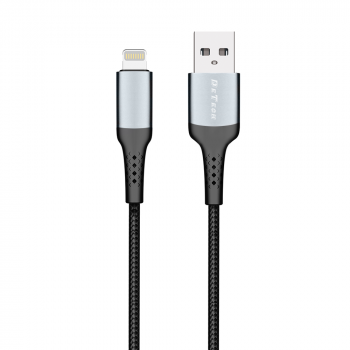 Data cable DeTech DE-43i3, Lightning, 3.0m, Black 