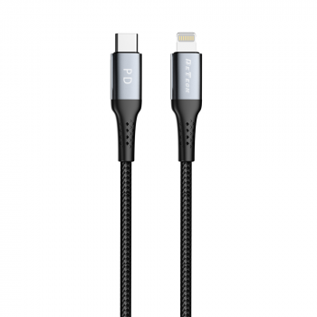 Data cable DeTech DE-43Ci2, Type-C - Lightning, PD, 2.0m, Black 