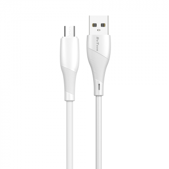 Data cable DeTech DE-44M2, Micro USB, 2.0m, White 