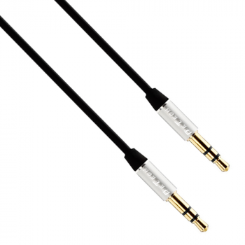 Audio cable DeTech DE-15AUX, 3.5mm jack, M/M, 1.0m, Black 