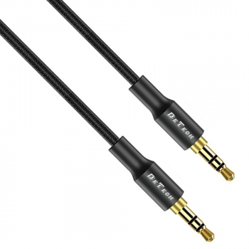 Audio cable DeTech DE-31AUX, 3.5mm jack, M/M, 1.0m, Black 