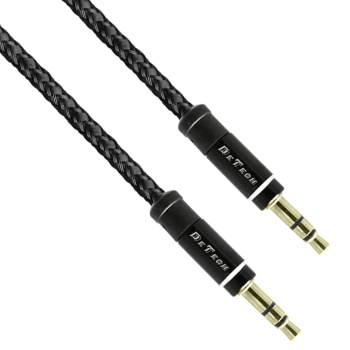 Audio cable DeTech DE-04AUX, 3.5mm jack, M/M, 1.0m, Black 