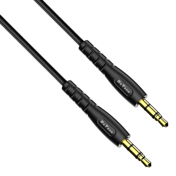 Audio cable DeTech DE-10AUX, 3.5mm jack, M/M, 1.0m, Black 