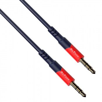 Audio cable DeTech DE-12AUX, 3.5mm jack, M/M, 1.0m, Black 