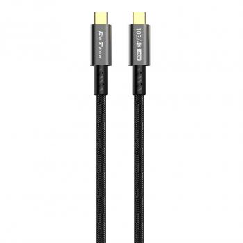 Data cable DeTech DE-C-C, 100W, 4K, 10GB/s, Type-C - Type-C, PD, 1.0m, Black 