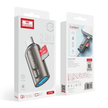 Адаптер Earldom ET-OT9, Type-C and card reader, OTG, Gray - 40356