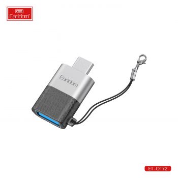 Адаптер Earldom ET-OT72, USB (F) to Type-C, OTG, Black - 40366