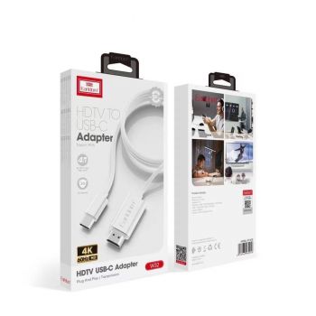 Кабел Earldom ET-W32, Type-C - HDMI 4K, 2м., White - 40375