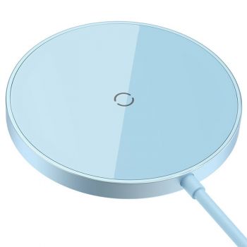 Безжично зарядно устройство Baseus Simple Mini 3, Qi, 15W, Blue - 40382