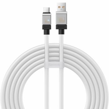 Кабел за данни Baseus CoolPlay, Type-C, 100W, 2.0m, White - 40448