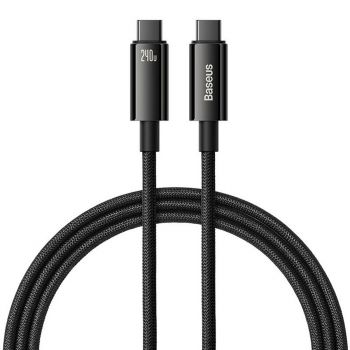 Кабел за данни Baseus Tungsten Gold, Type-C - Type-C, 240W, 2.0m, Black - 40456