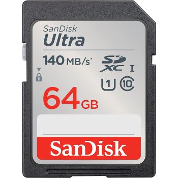 Карта памет SANDISK Ultra SDXC, 64GB, Class 10, U1, 140 Mb/s