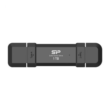 Външен SSD Silicon Power DS72 Black, 1TB, USB-A и USB-C 3.2 Gen2
