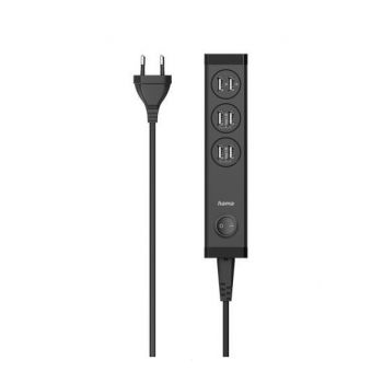 Зарядно Hama USB мулти, 6 x USB-A, 34 W, Черен