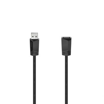 Удължителен кабел HAMA, USB-A женско - USB-B мъжко, 1.5 м, 480 Mbit/s, Черен