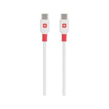 Кабел Skross, USB-C - USB-C мъжко, USB 2.0, 2.0 м, Бял
