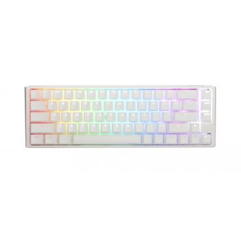Геймърскa механична клавиатура Ducky One 3 Pure White SF 65, Hotswap Cherry Mx Clear, RGB, PBT Keycaps