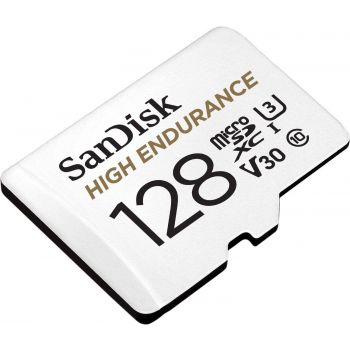 Карта памет SANDISK High Endurance micro SDHC UHS-I, A1, SD Адаптер, 128GB, Class 10, 100Mb/s