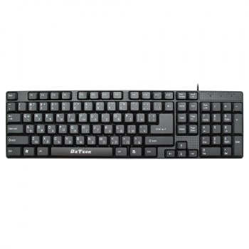 Клавиатура DeTech DE6079, USB, Cyrillic, Black - 6079