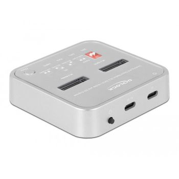 Докинг станция Delock 1 x M.2 NVMe SSD + 1 x M.2 SATA SSD, SD Express Card Reader, Клониране