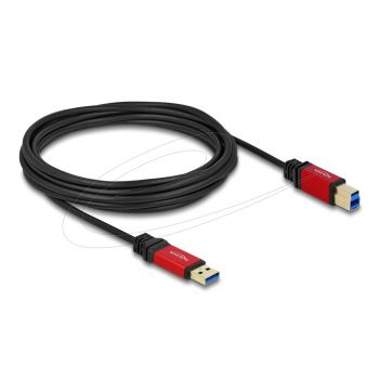 Кабел Delock USB-A 3.0 5Gbps мъжко - USB-B 5Gbps мъжко, 5 м, Premium, Черен