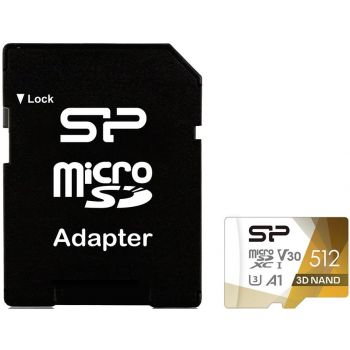 Карта памет SILICON POWER memory card Superior Pro Micro SDXC 512GB UHS-I U3 V30 +adapter SP512GBSTXDU3V20AB