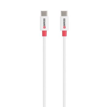 Кабел Skross, USB-C - USB-C 2.0 мъжко, 0.15 м, Бял