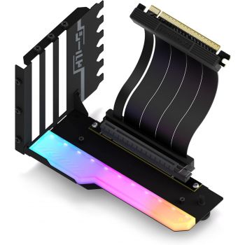 Брекет за вертикален монтаж на GPU EZDIY-FAB RGB PCIe 4.0 Riser Cable 90&deg;